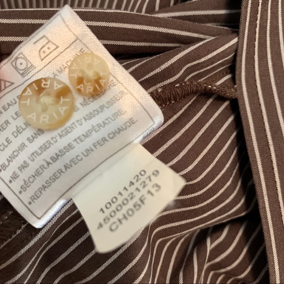 Ariat Pro Series Brown Striped Shirt Large - Picture 6 of 9